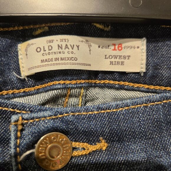 Old Navy Women's Size 16 Lowest Rise Flare Leg Dark Wash - Picture 4 of 7